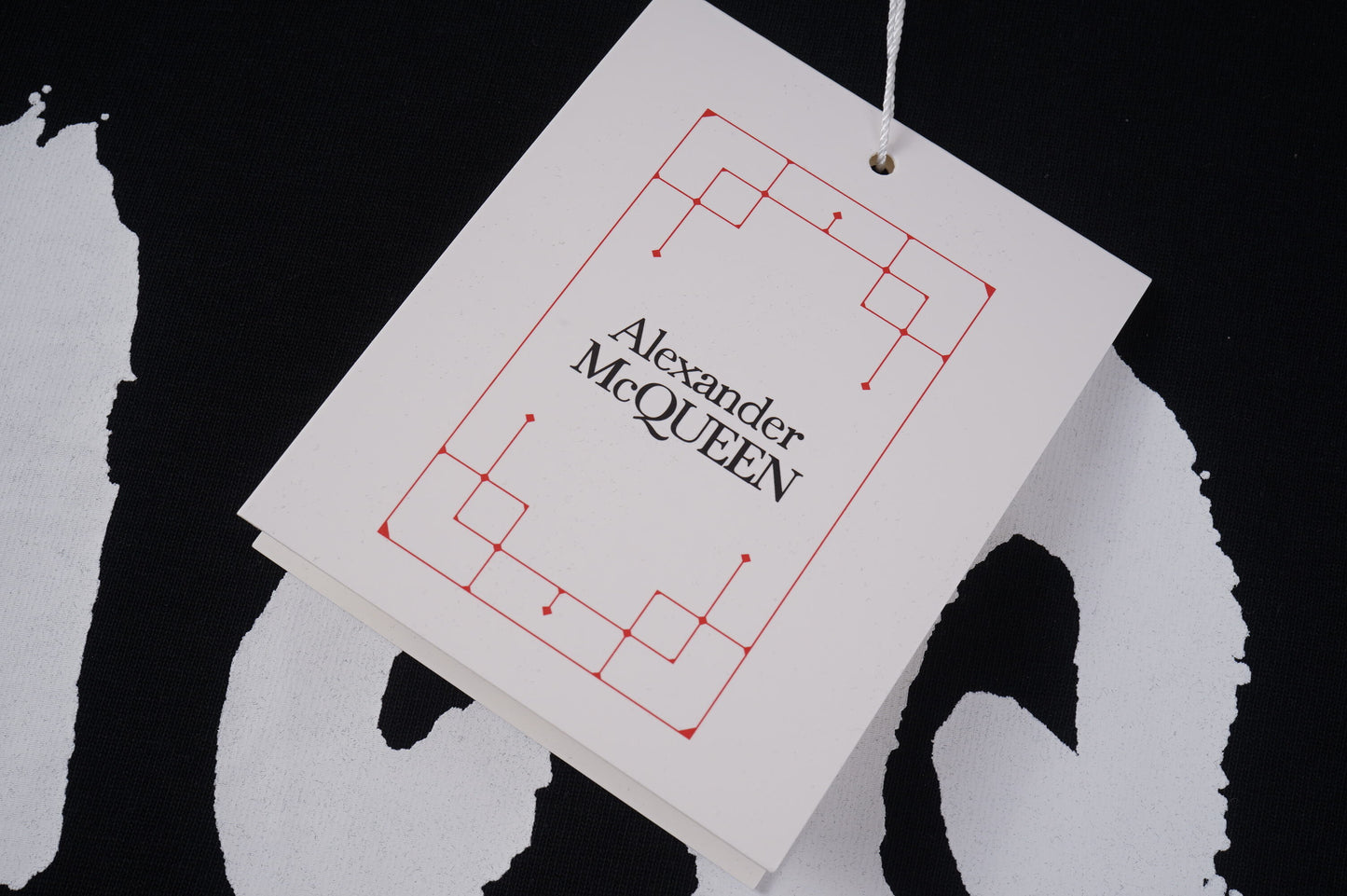 Alexander McQueen Black/White T - Shirt With Bold White McQ Brush - Stroke Lettering