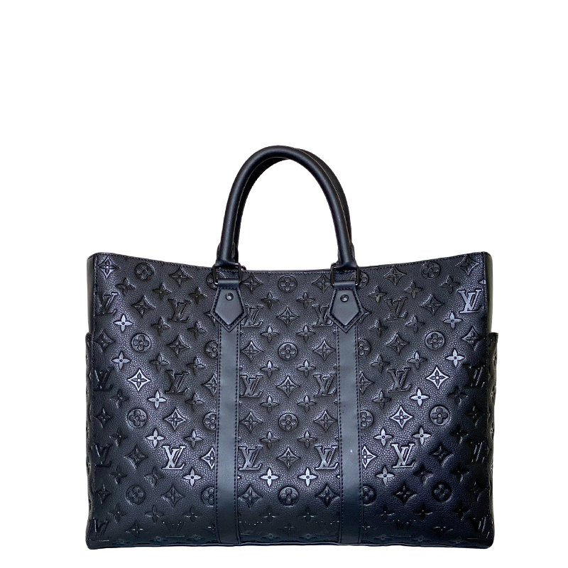 Elegant Louis Vuitton Black Embossed Leather Tote Bag for Timeless Luxury Style M47059