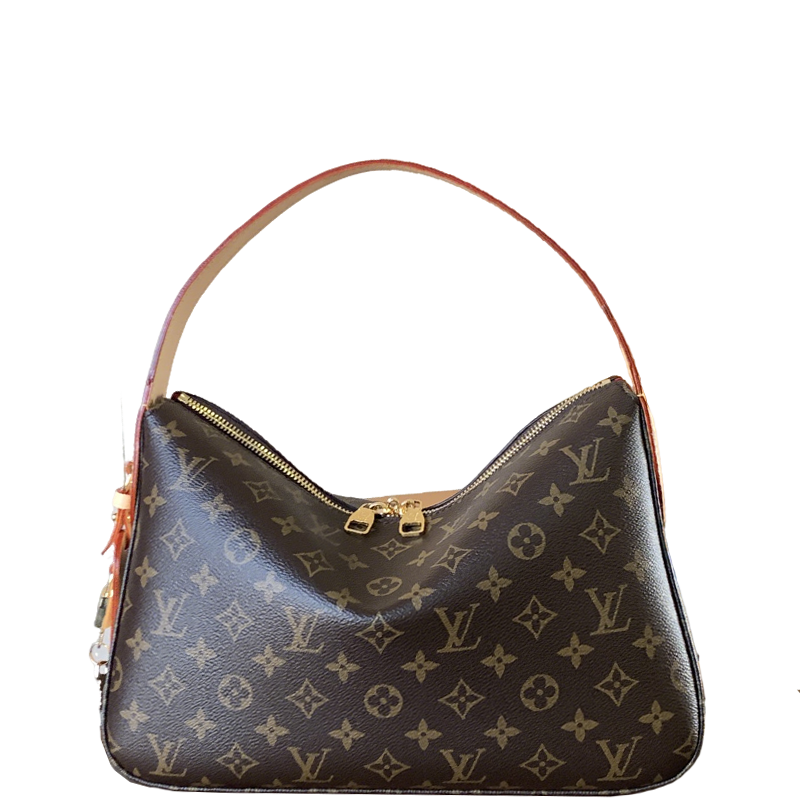 Chic Louis Vuitton Monogram Hobo Bag With Stylish Curved Shape And Top Handle
