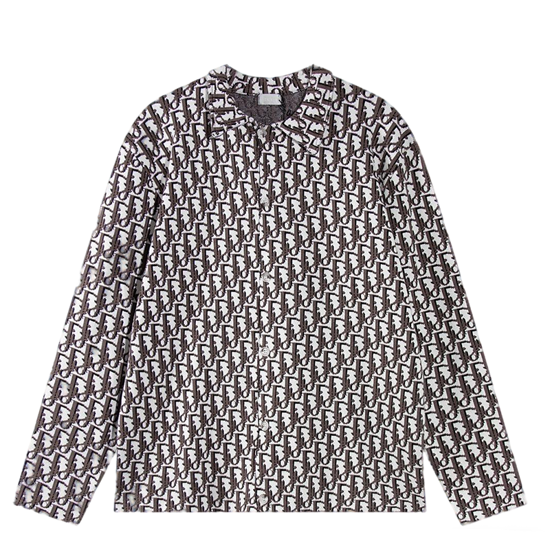 Dior Monogram Pattern Long Sleeve Knitted Fashion Sweater