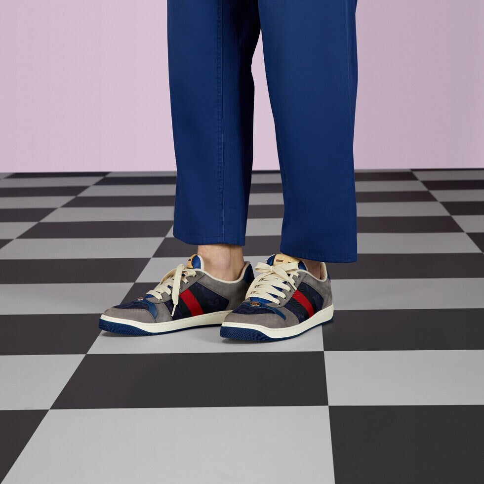 Gucci Unisex Sneakers With Web Stripes And Contrast Color Detailing