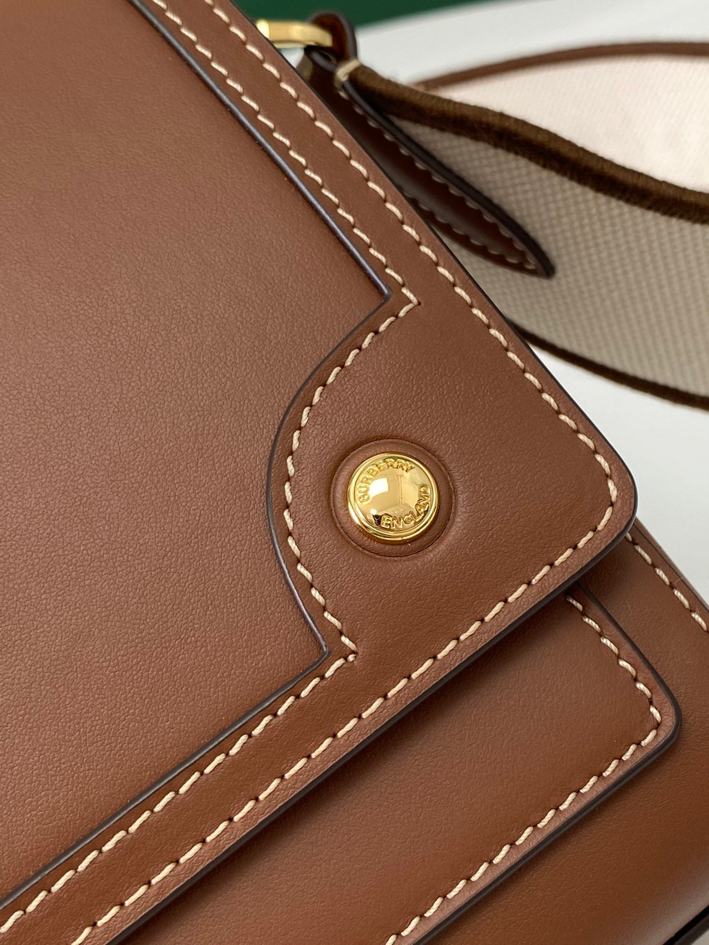 Elegant Brown/Black Burberry Crossbody Bag With Gold - Toned Hardware And Stitch Detailing Style No.906168