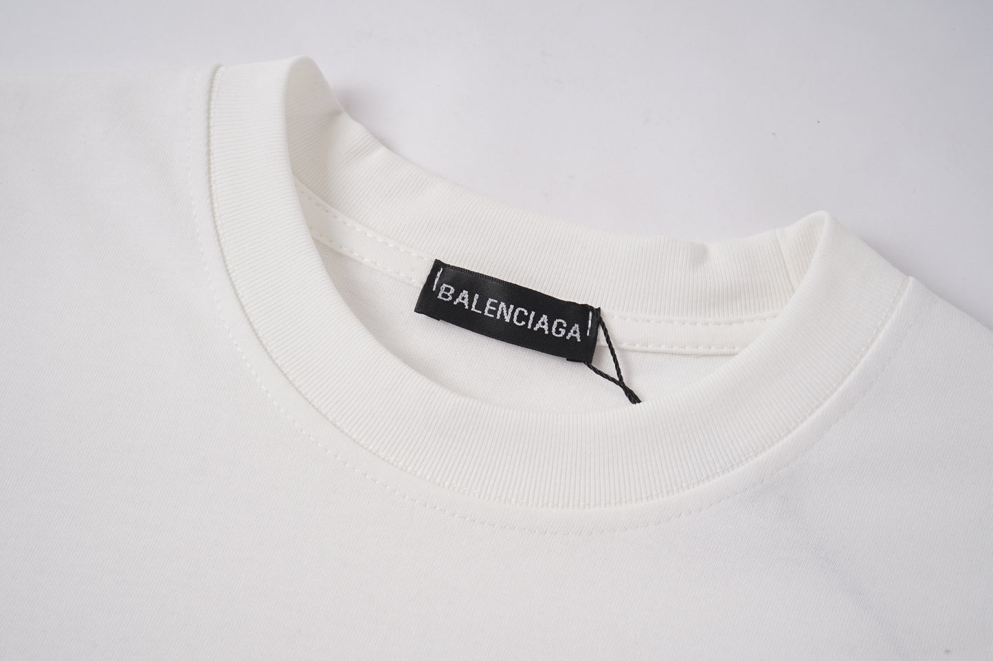 Balmain White/Black Tee With Colorful Striped Logo For Fashion - Forward Casual Outfits