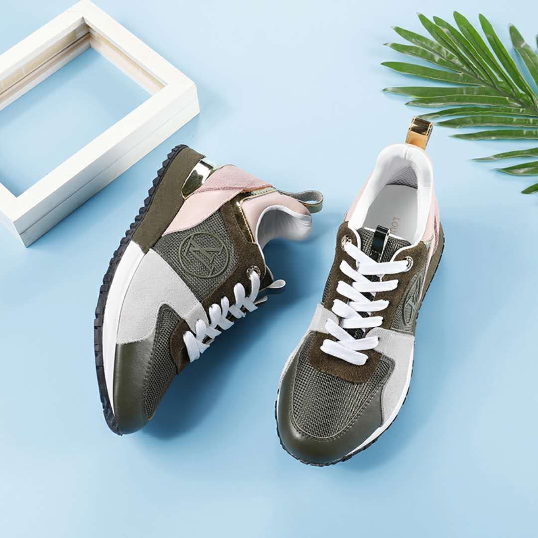 Louis Vuitton Women's Multicolor Mesh And Suede Sneakers With Logo