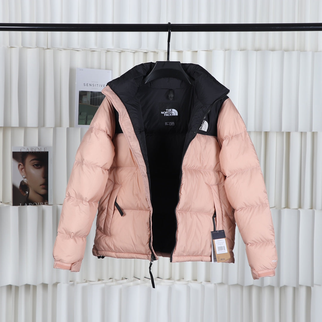 The North Face Pink Black Puffer Jacket Warm Winter Outerwear