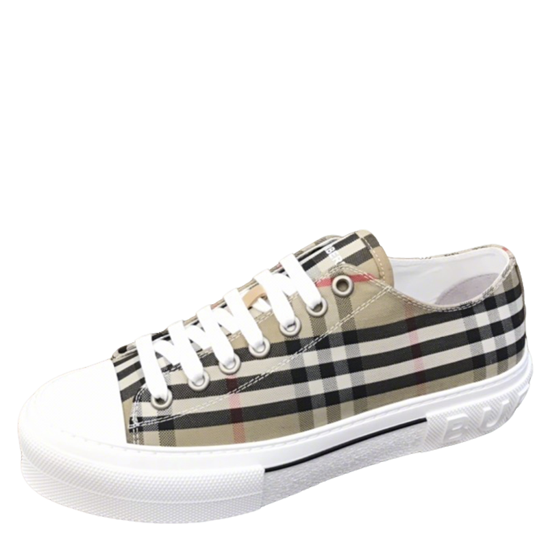 Burberry Unisex Plaid Canvas Sneakers Stylish Comfortable Footwear For Men And Women