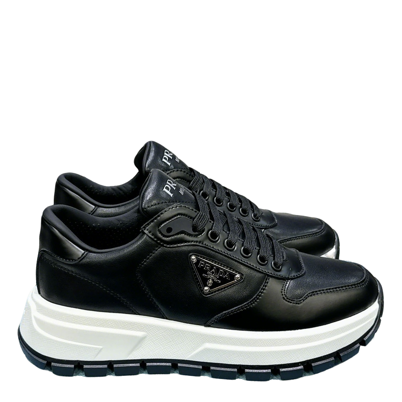 Unisex Prada Black Chunky Platform Sneakers With Triangle Logo