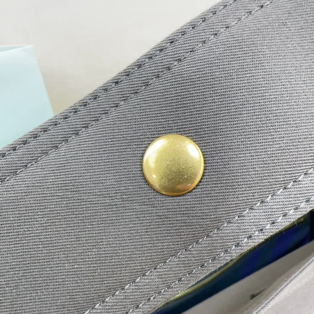 Burberry Gray Canvas Crossbody Bag With Gold Accents For Timeless Fashion And Practical Use Style No.1440