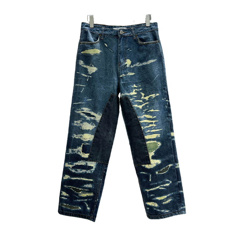 Givenchy Stylish Distressed Wide - Leg Denim Jeans for Trendy Look