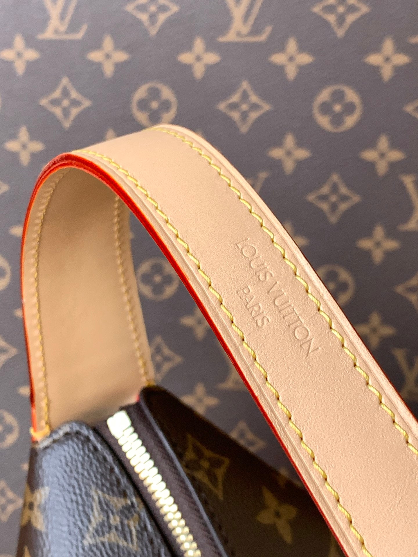 Chic Louis Vuitton Monogram Hobo Bag With Stylish Curved Shape And Top Handle
