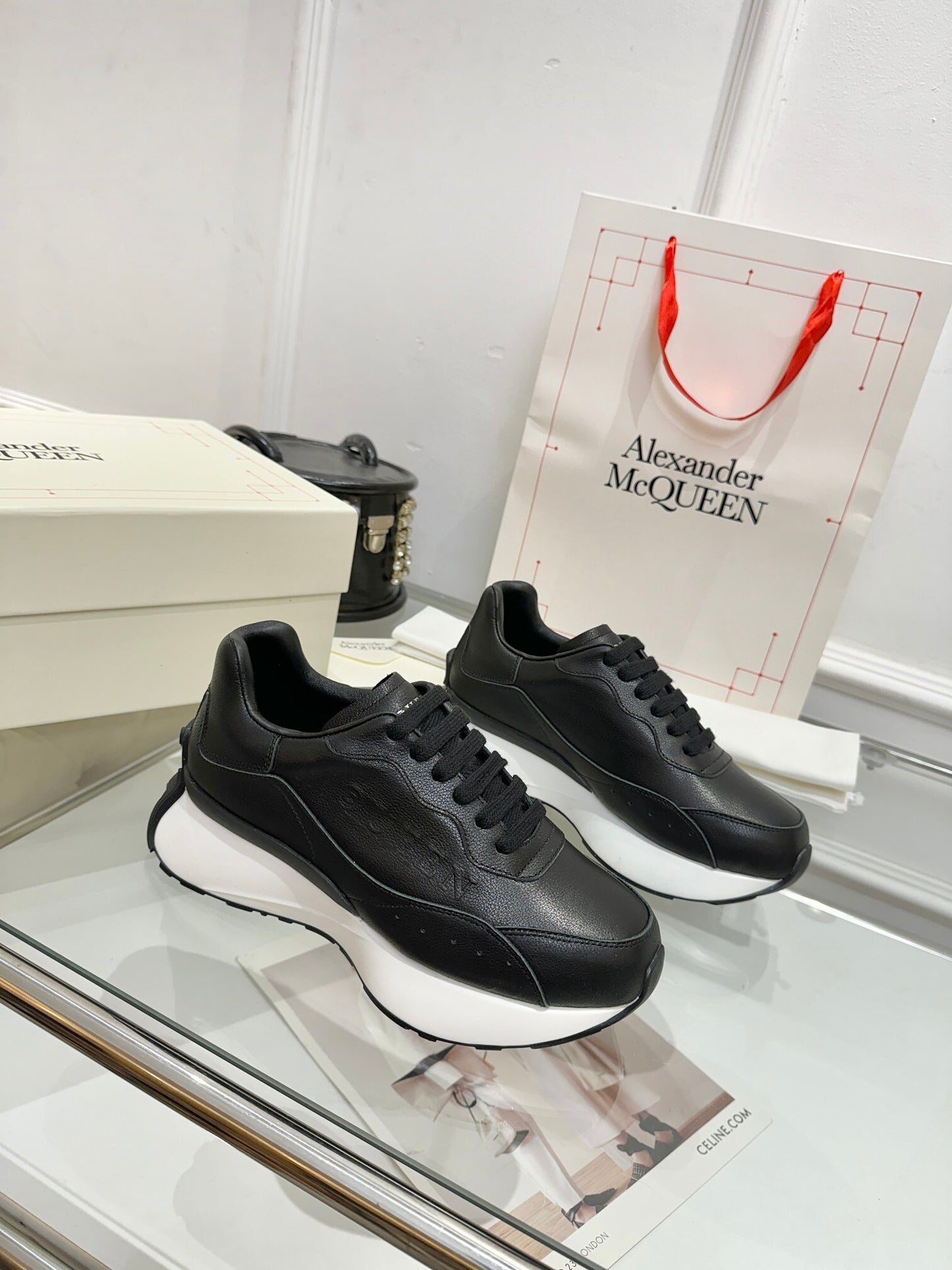 Alexander McQueen Unisex Oversized Sneakers With Metallic Heel Accents