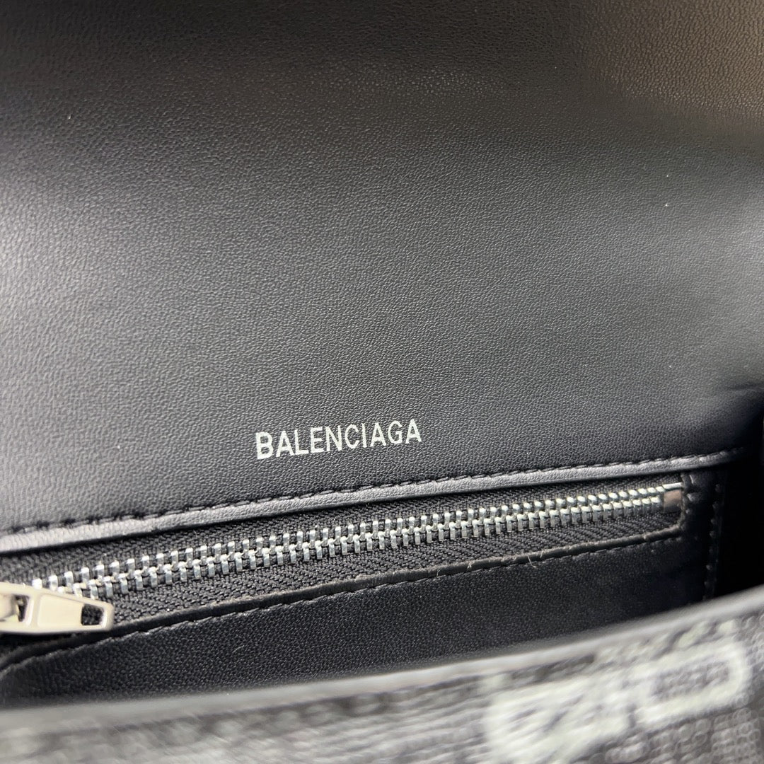 Balenciaga BB Monogram Pattern Handbag with Silver Hardware for Luxury Fashion Style No.2258
