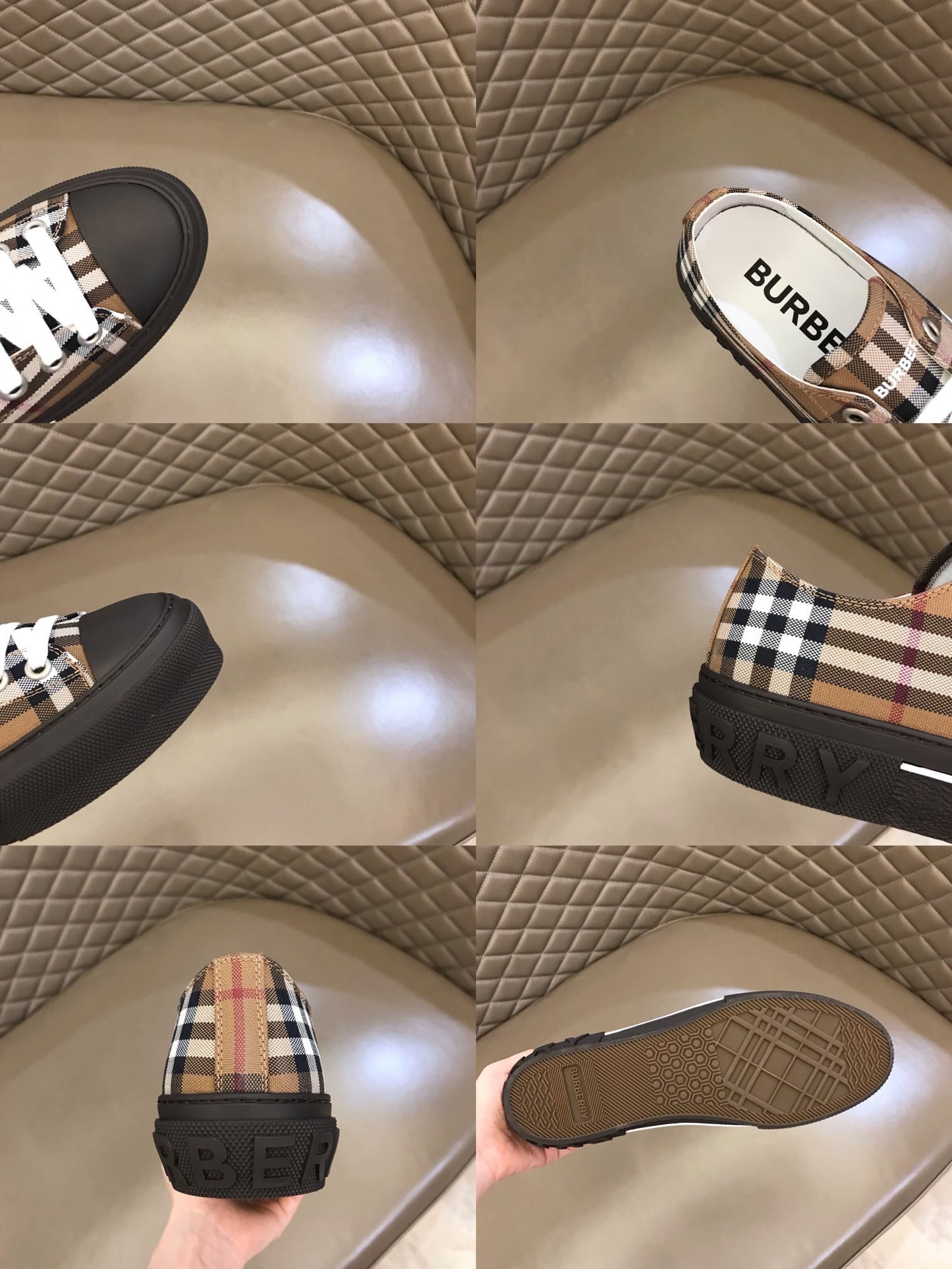 Burberry Unisex Plaid Canvas Sneakers Fashionable Versatile Footwear For Men And Women With Iconic Check Pattern