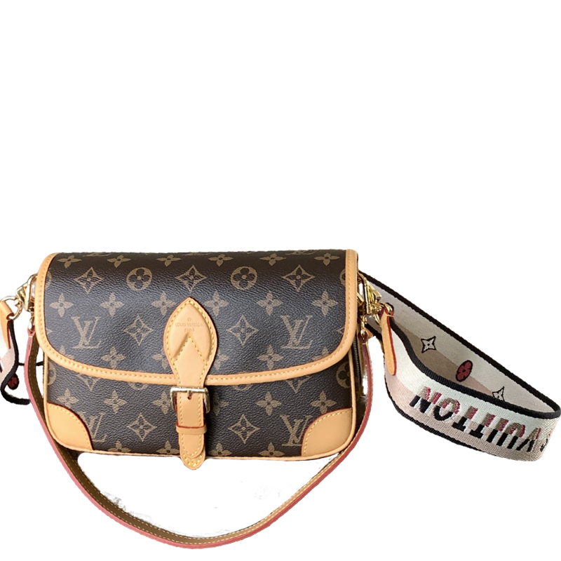 Stylish Louis Vuitton Monogram Crossbody Bag With Colorful Webbing Strap And Buckle Detail