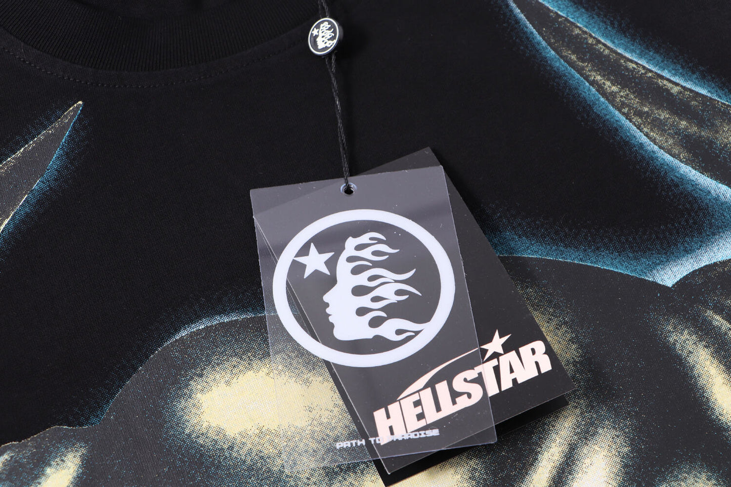 Hellstar Black T Shirt With Bull Head Graphic And We Rock Print