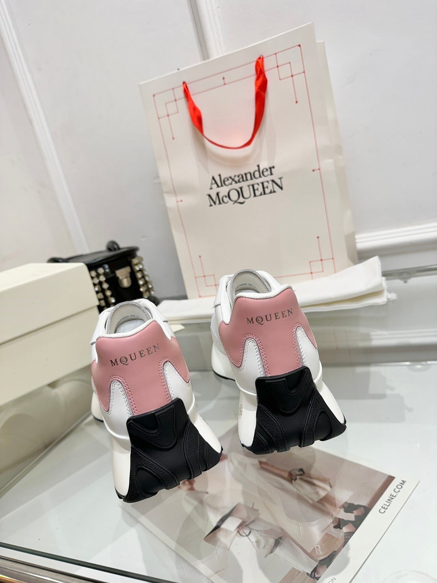 Alexander McQueen Unisex Oversized Sneakers With Metallic Heel Accents