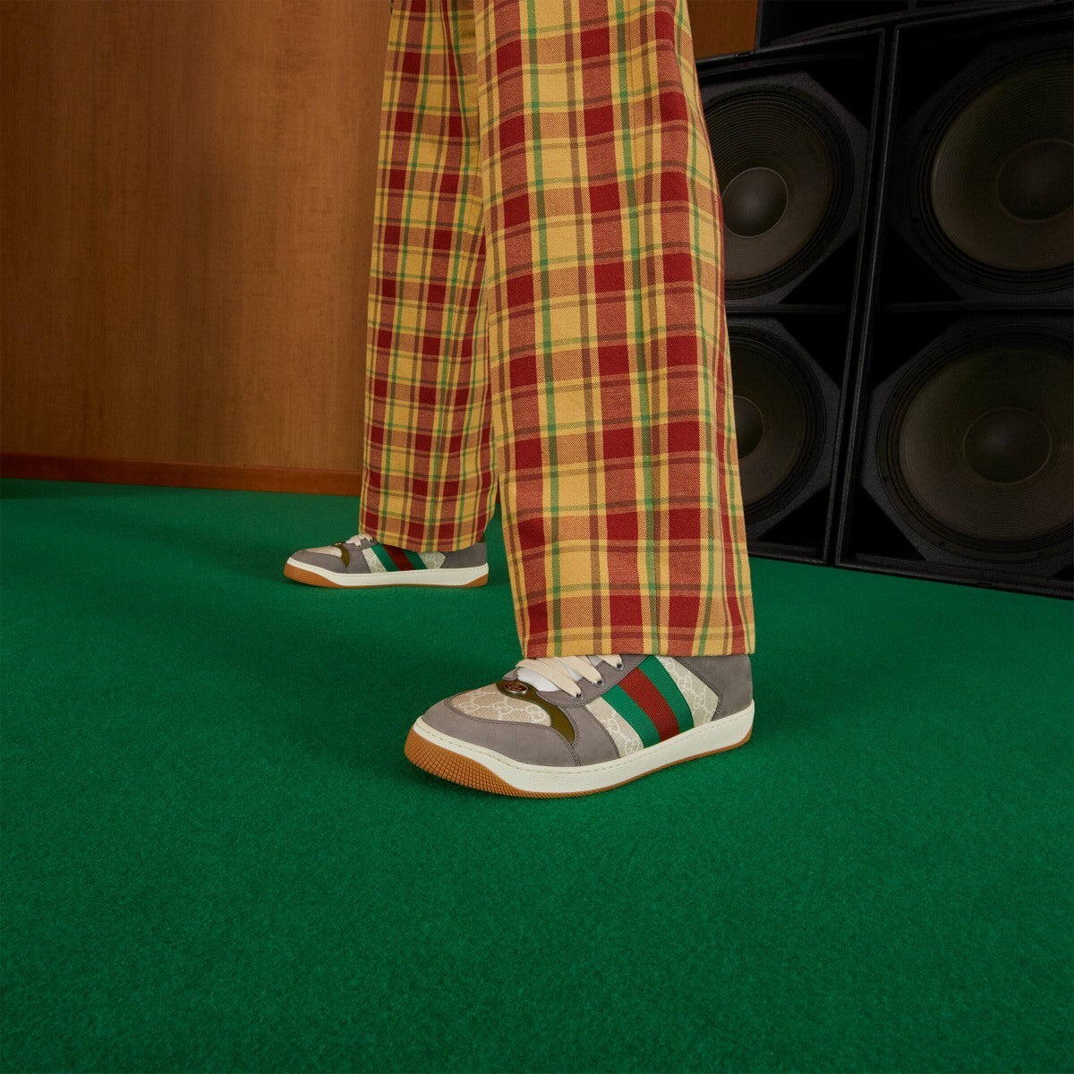 Gucci Unisex Sneakers Featuring Web Stripes And GG Monogram Detail