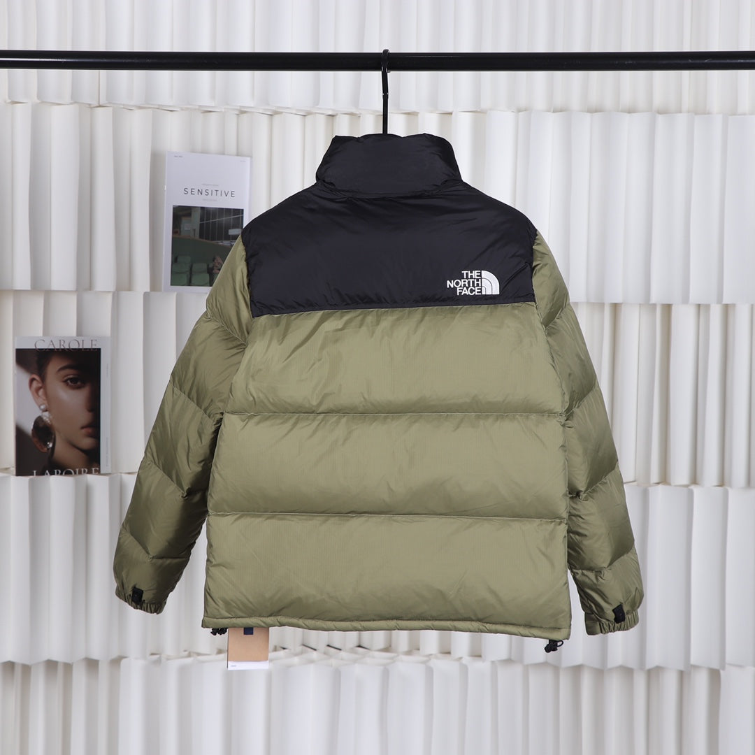 The North Face Olive Green Black Puffer Jacket Warm Winter Outerwear