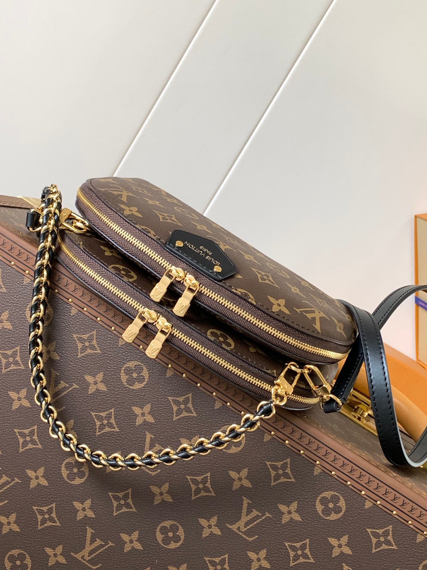 Louis Vuitton Monogram Canvas Chain - Linked Shoulder Bag Stylish Luxury Accessory for Fashionistas