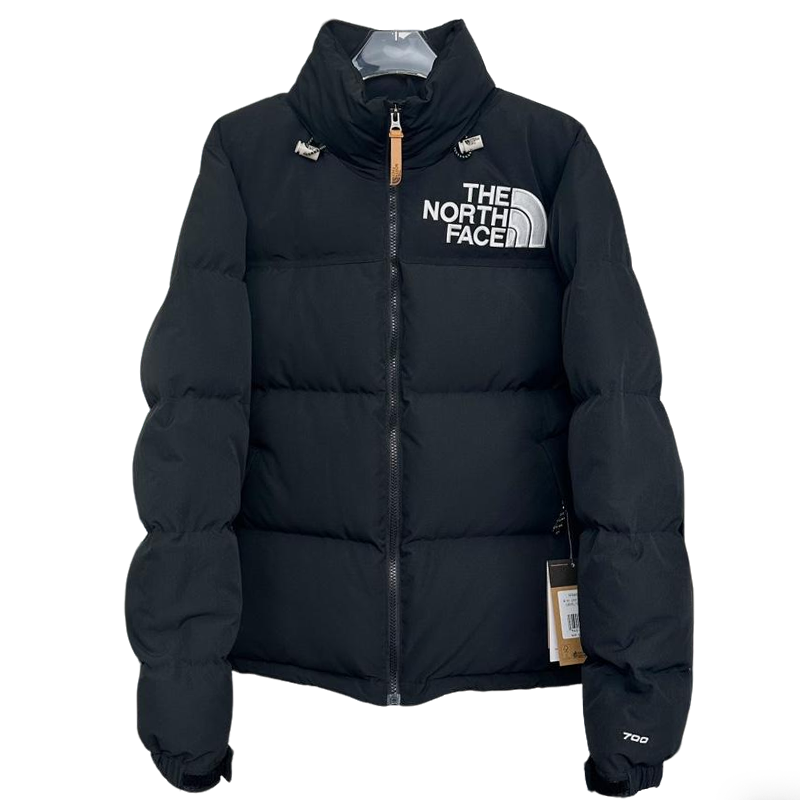 The North Face Black Nuptse Puffer Jacket With Iconic Branding And Warmth
