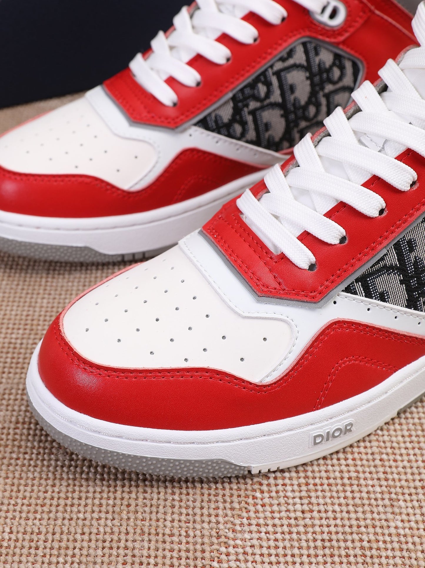 Dior Men's High Top Sneakers with Oblique Pattern and Adjustable Strap