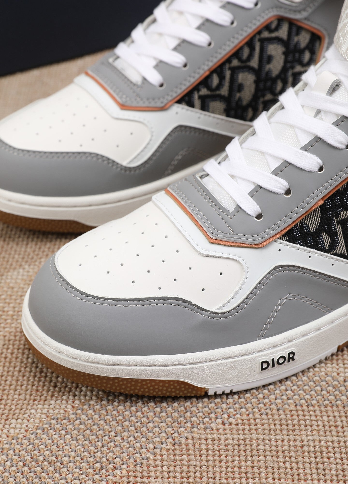Dior Men's High Top Sneakers with Oblique Pattern and Adjustable Strap