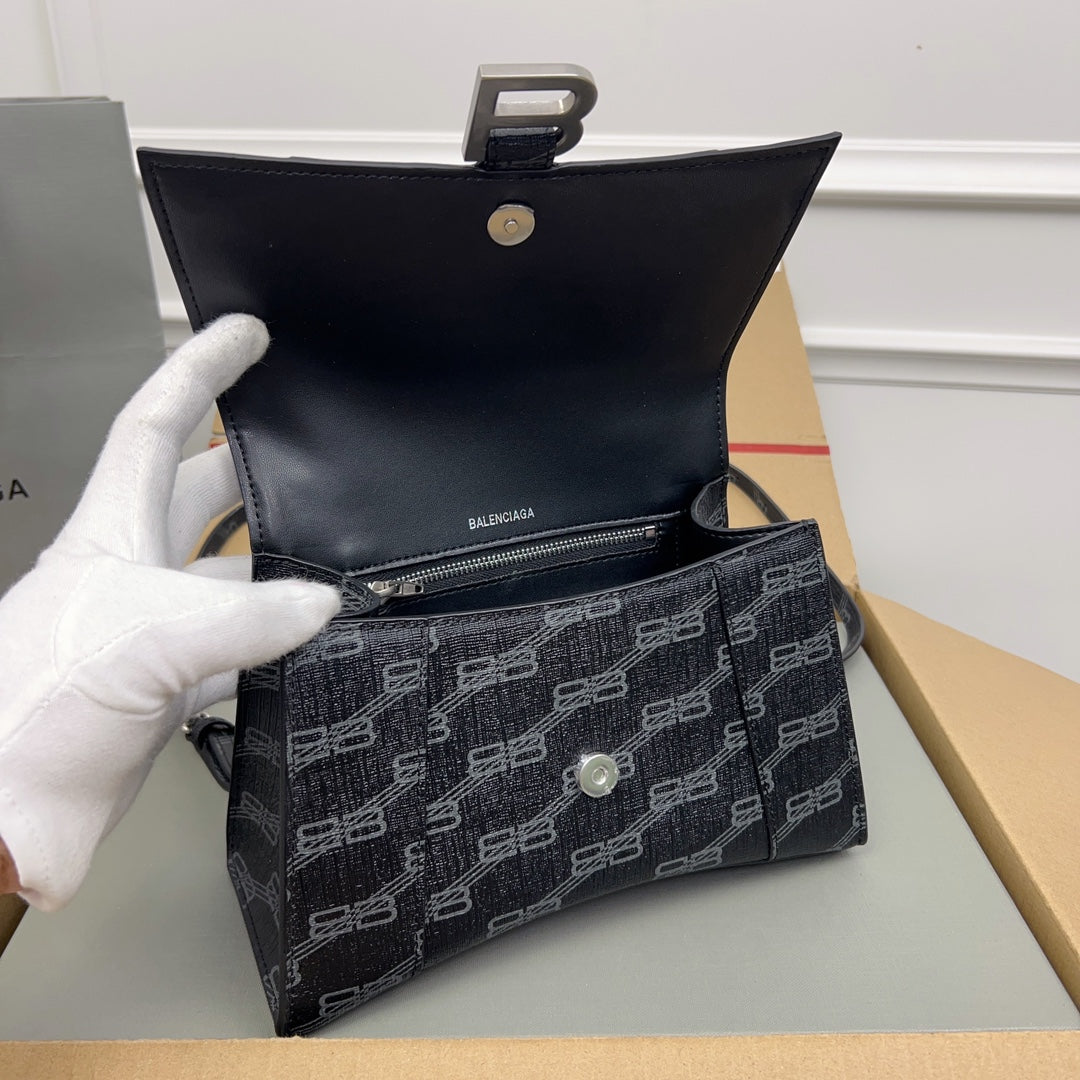 Balenciaga BB Monogram Pattern Handbag with Silver Hardware for Luxury Fashion Style No.2258