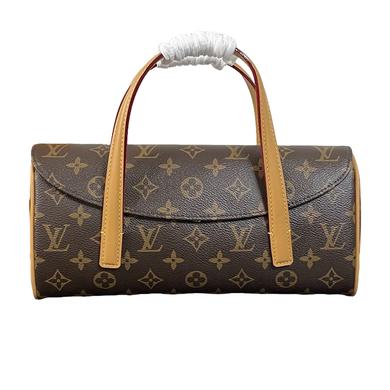 Classic Louis Vuitton Monogram Cylinder Handbag With Leather Handles And Timeless Design
