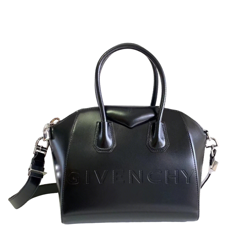 Givenchy Black Leather Antigona Handbag With Logo Embossing 9981