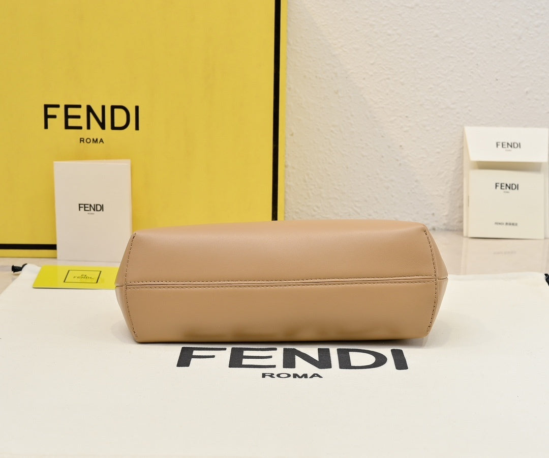 Elegant Fendi First Clutch Bag With Gold - Trimmed Frame And Cross - Body Strap 269