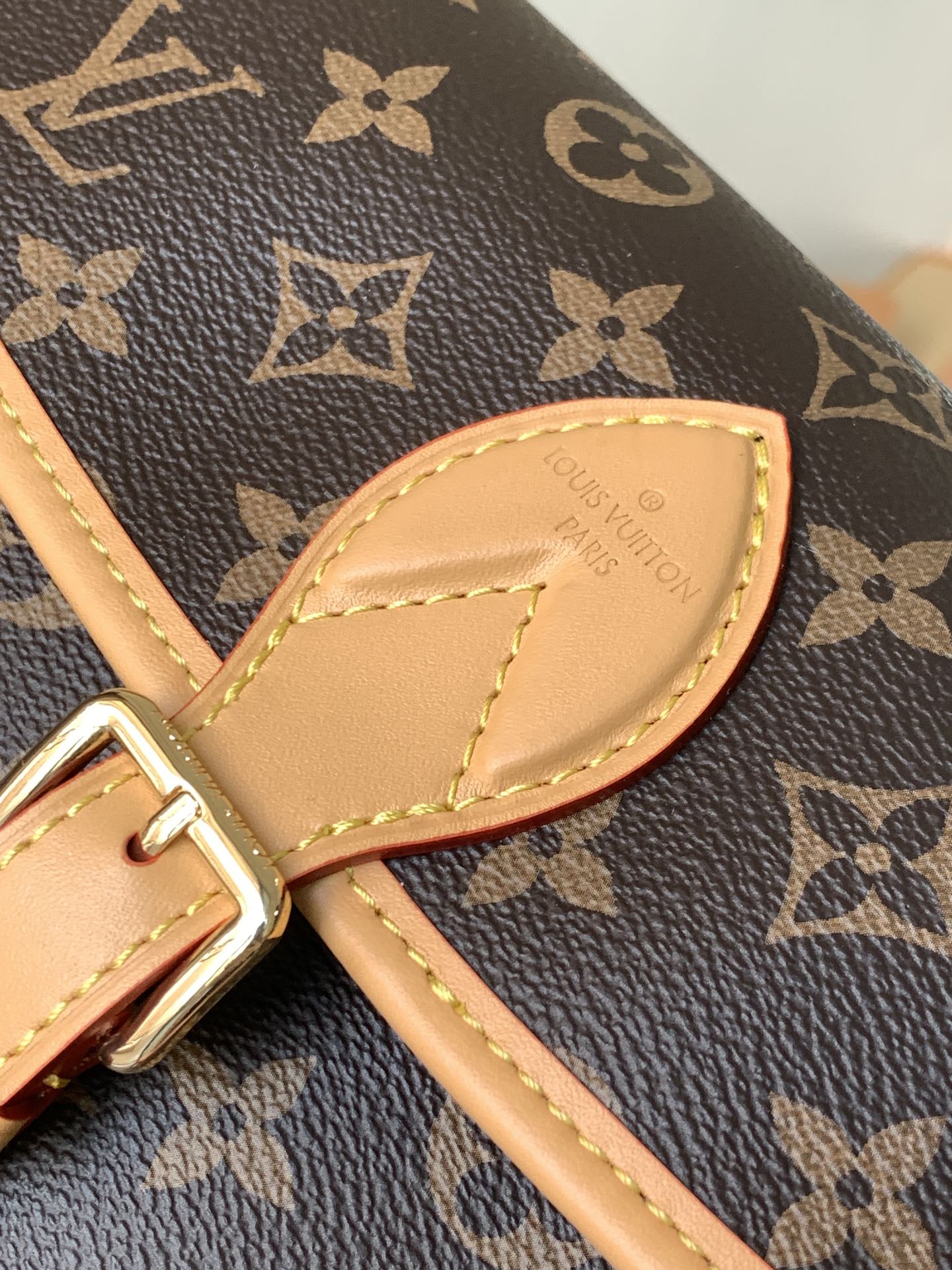 Stylish Louis Vuitton Monogram Crossbody Bag With Colorful Webbing Strap And Buckle Detail
