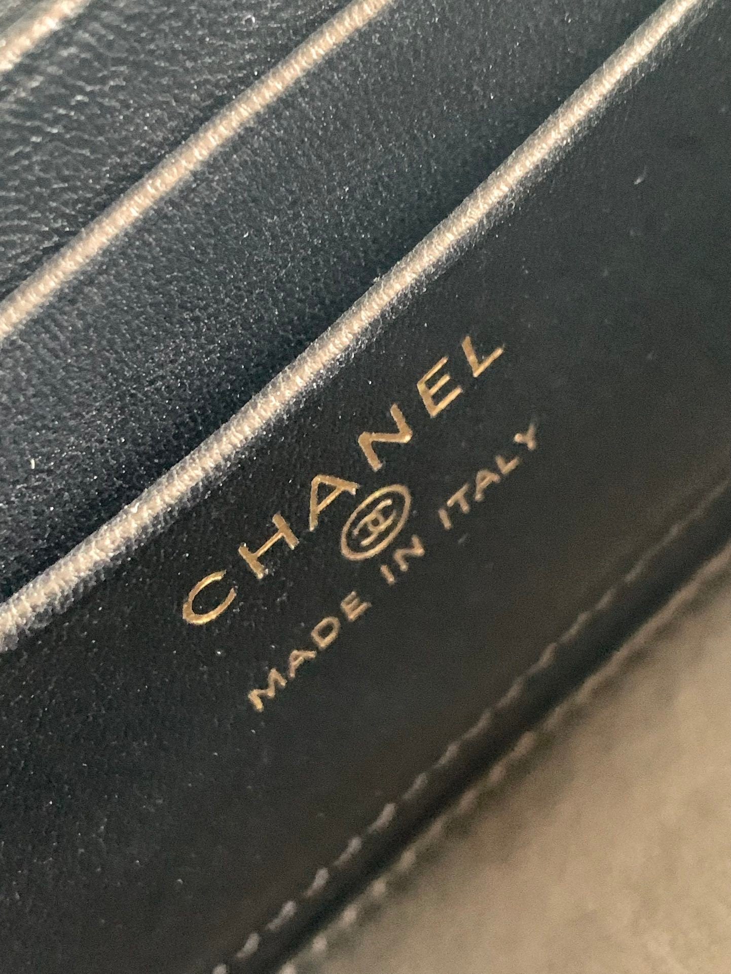 Chanel Classic Vanity Case Black Quilted Leather with Chain Strap AP4494