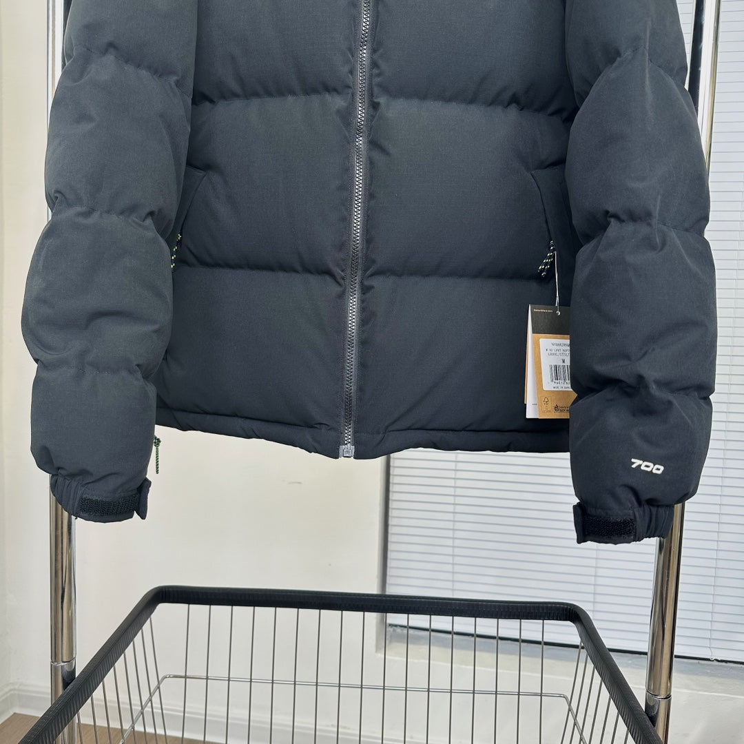 The North Face Black Nuptse Puffer Jacket With Iconic Branding And Warmth