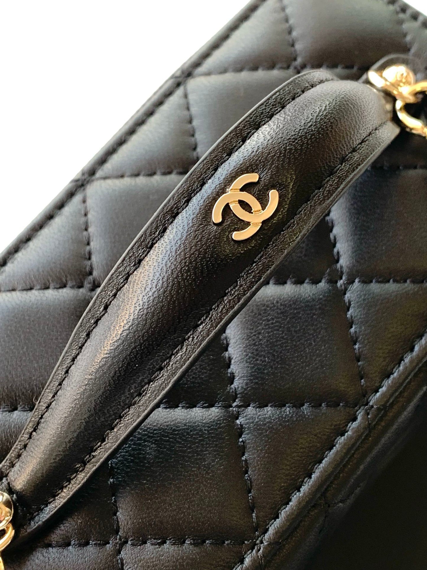 Chanel Classic Vanity Case Black Quilted Leather with Chain Strap AP4494