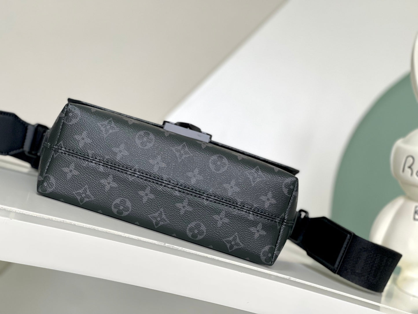 Stylish Louis Vuitton Monogram Canvas Crossbody Bag With Black Buckle Accent M23741