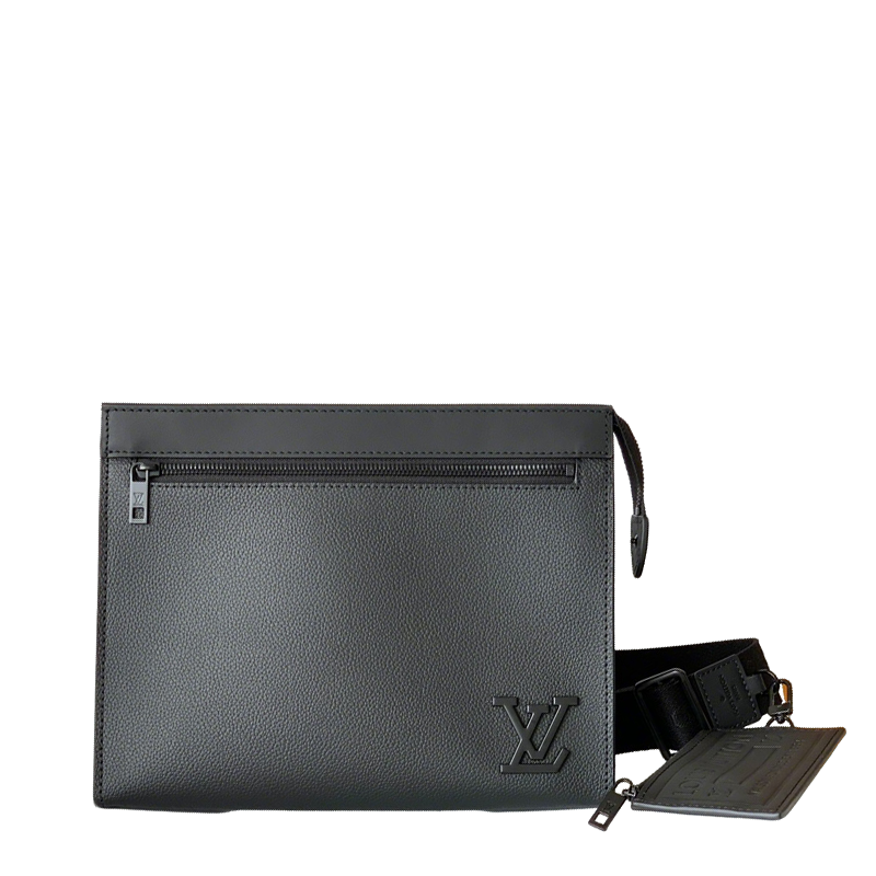 Louis Vuitton Black Leather Crossbody Bag with Signature Logo for Modern Fashionistas M59329