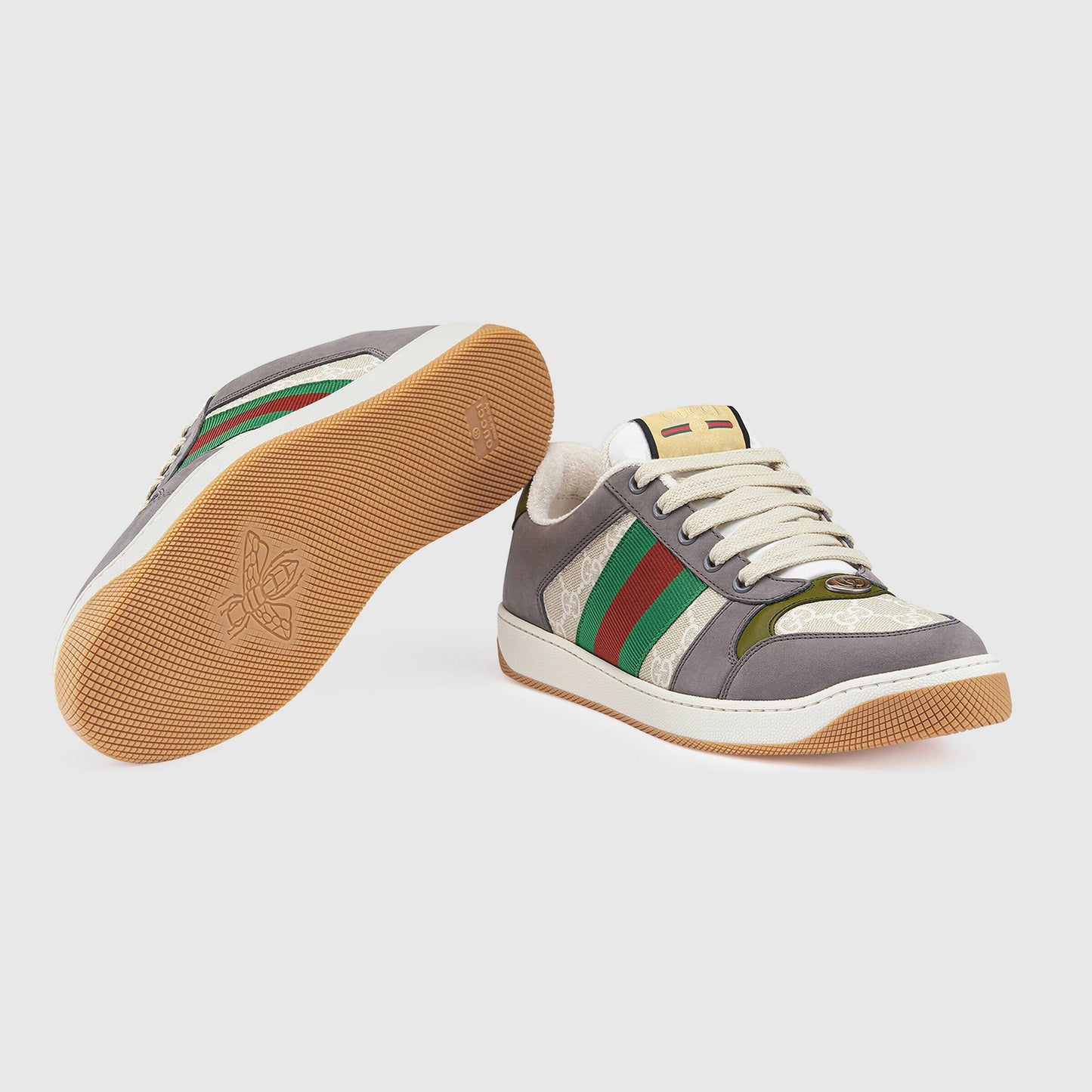 Gucci Unisex Sneakers Featuring Web Stripes And GG Monogram Detail