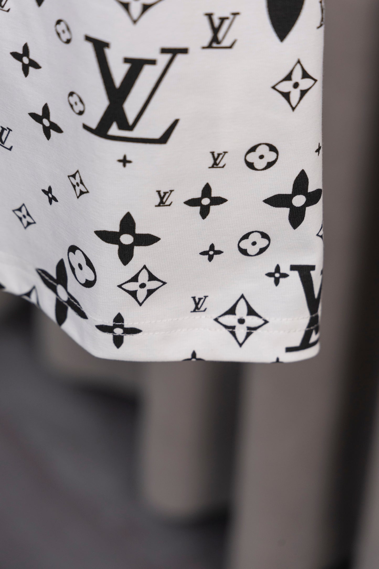 Louis Vuitton Monogram Printed White Short Sleeve T Shirt for Fashion Enthusiasts