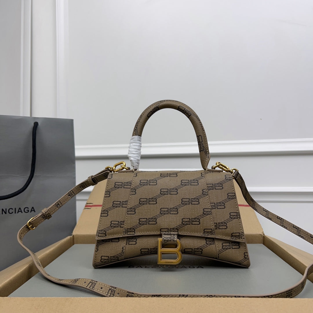 Balenciaga BB Monogram Pattern Handbag with Silver Hardware for Luxury Fashion Style No.2258