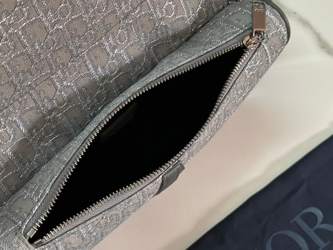 Stylish Dior Saddle Bag With Signature Monogram And Adjustable Strap 93305