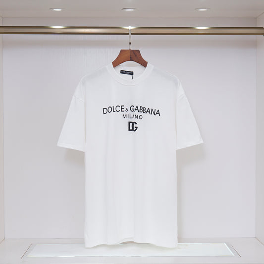 Sophisticated Dolce & Gabbana Black/White T - Shirt With Iconic Branding For Fashion Connoisseurs