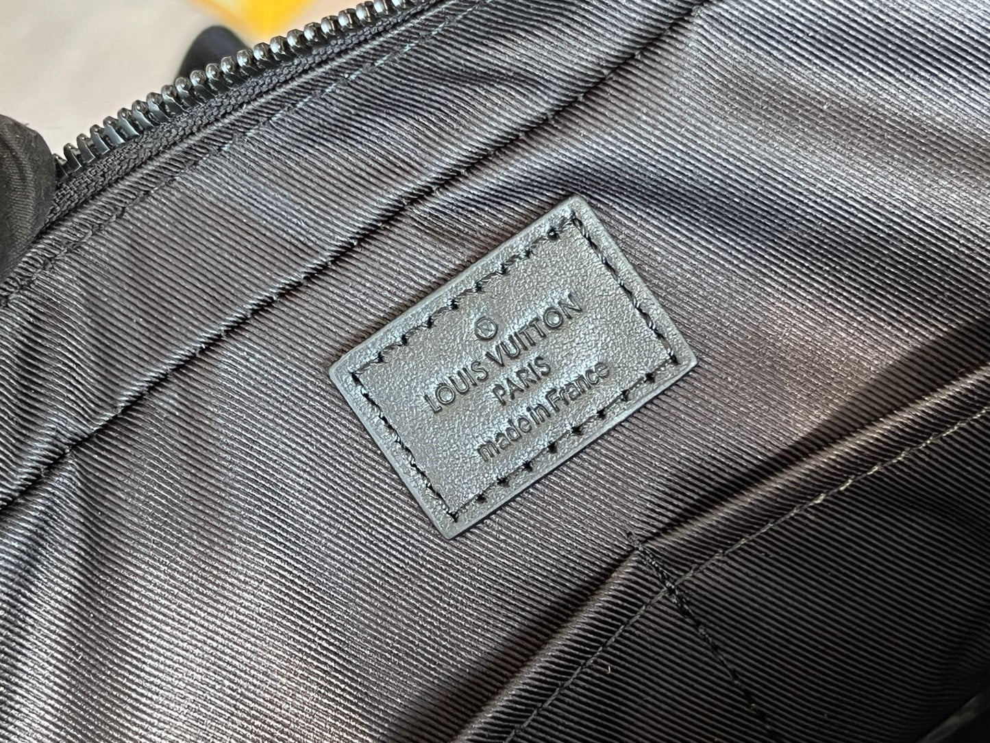 Stylish Louis Vuitton Black Leather Briefcase With Orange Accent For Professional Elegance M23778