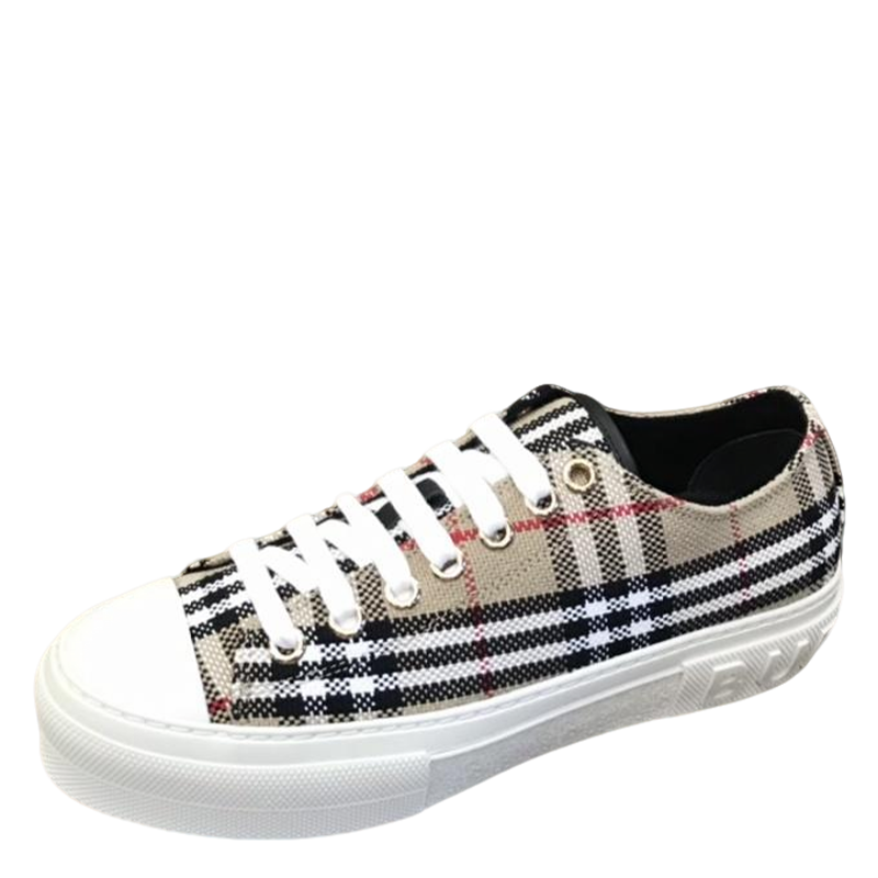 Burberry Unisex Classic Plaid Canvas Sneakers Fashionable Comfortable Footwear For Men And Women With Iconic Check Design