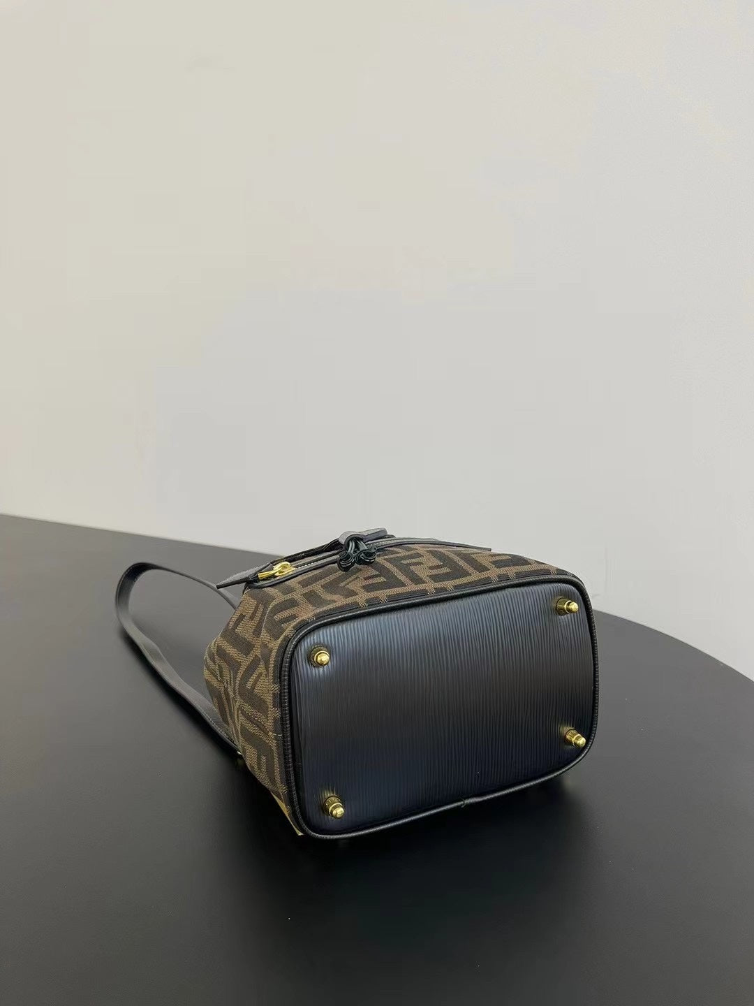 Elegant Fendi Mini Backpack With Iconic FF Pattern And Gold - Tone Hardware 185