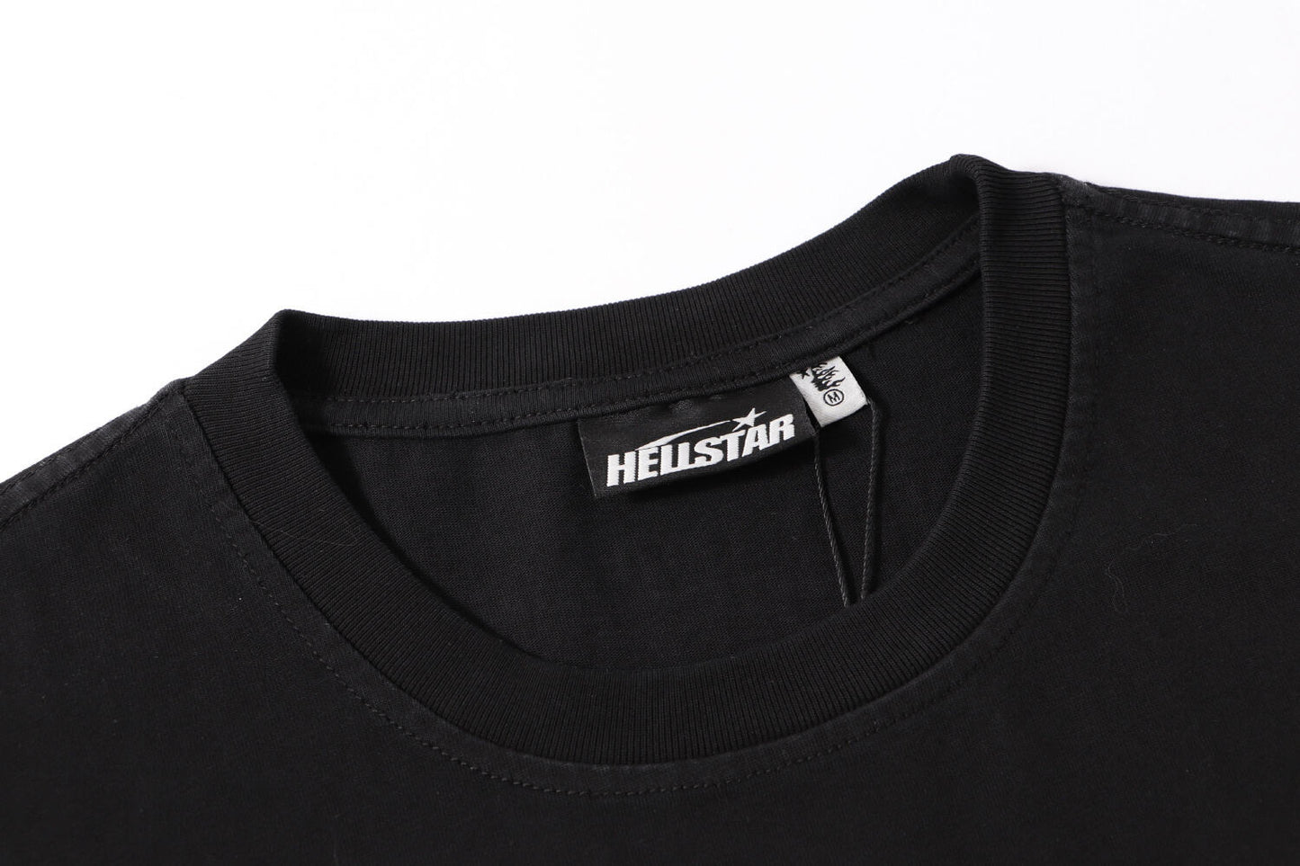Hellstar Black T - Shirt With Flaming Graphic And Distinctive Rock - Inspired Design
