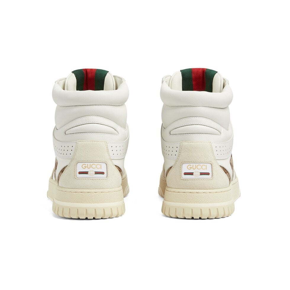 Gucci Unisex High-Top Sneakers With GG Monogram And Web Stripes