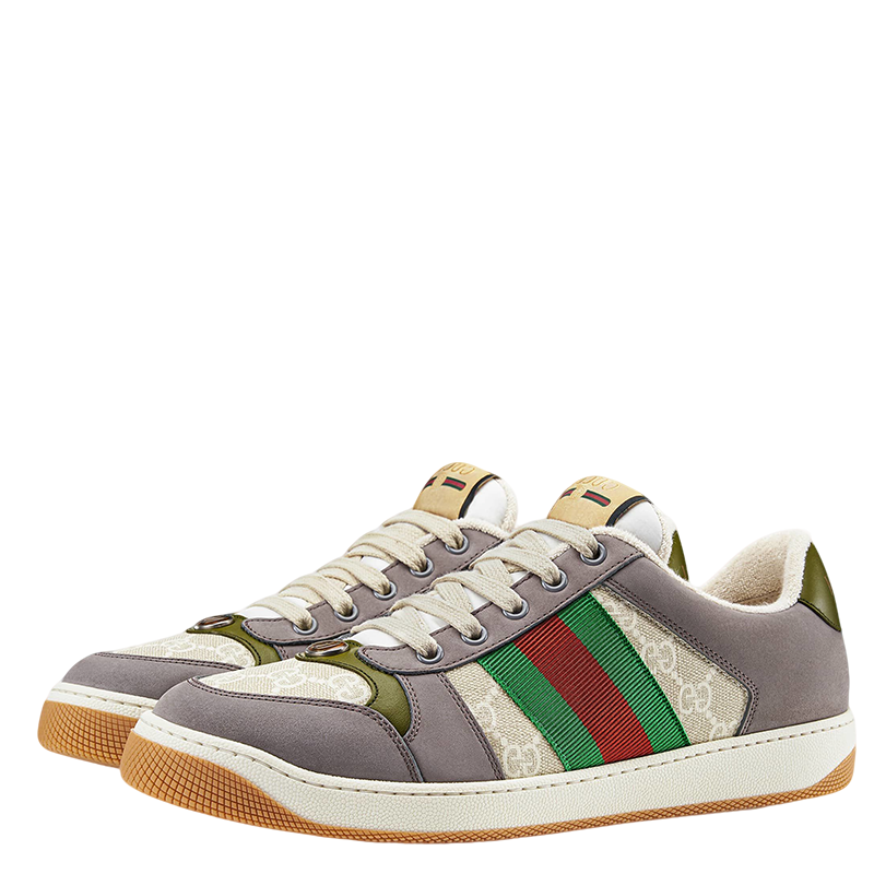 Gucci Unisex Sneakers Featuring Web Stripes And GG Monogram Detail