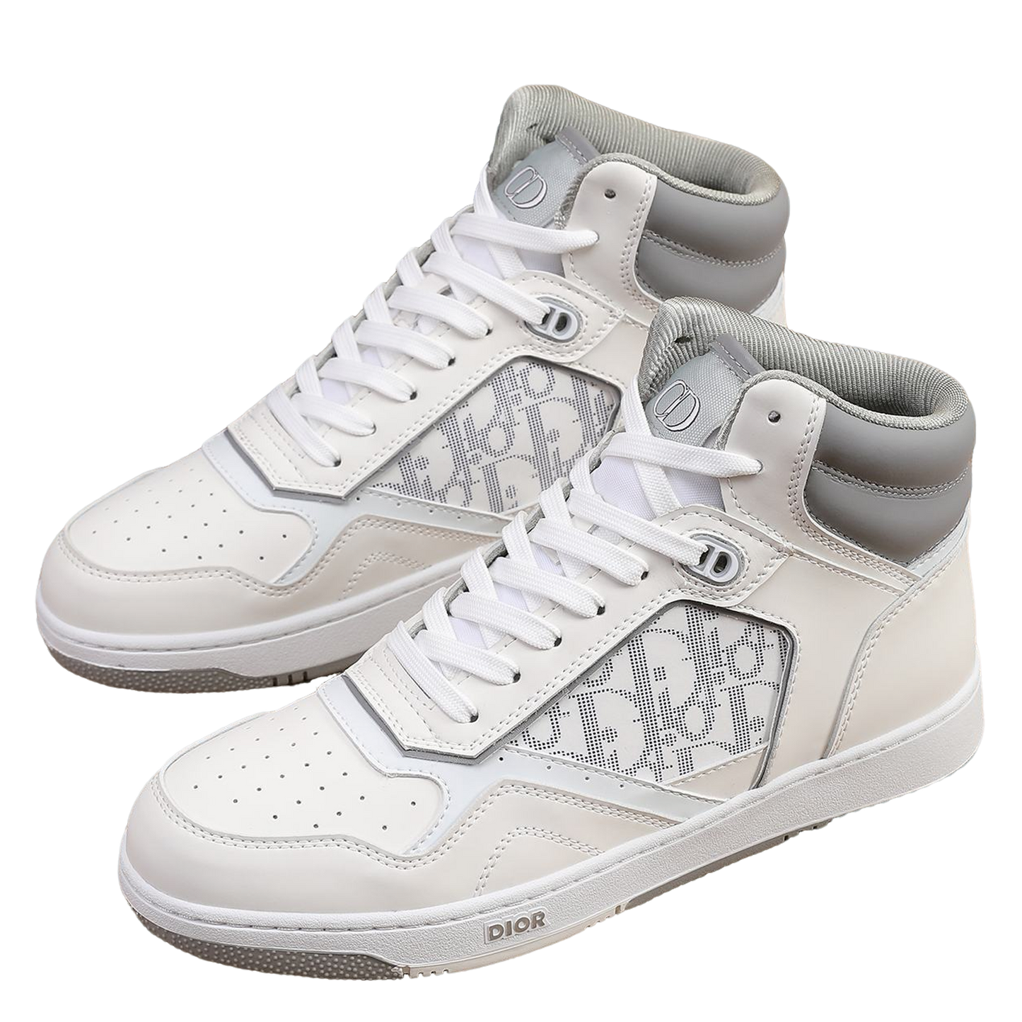 Dior Men's High Top Sneakers with Oblique Pattern and Adjustable Strap