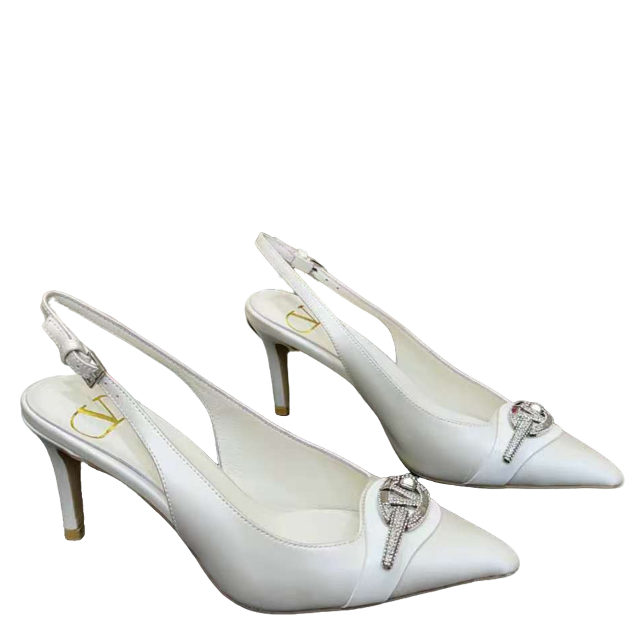 Valentino Women's Pointed Toe Bow High Heels Luxury Patent Leather Pumps