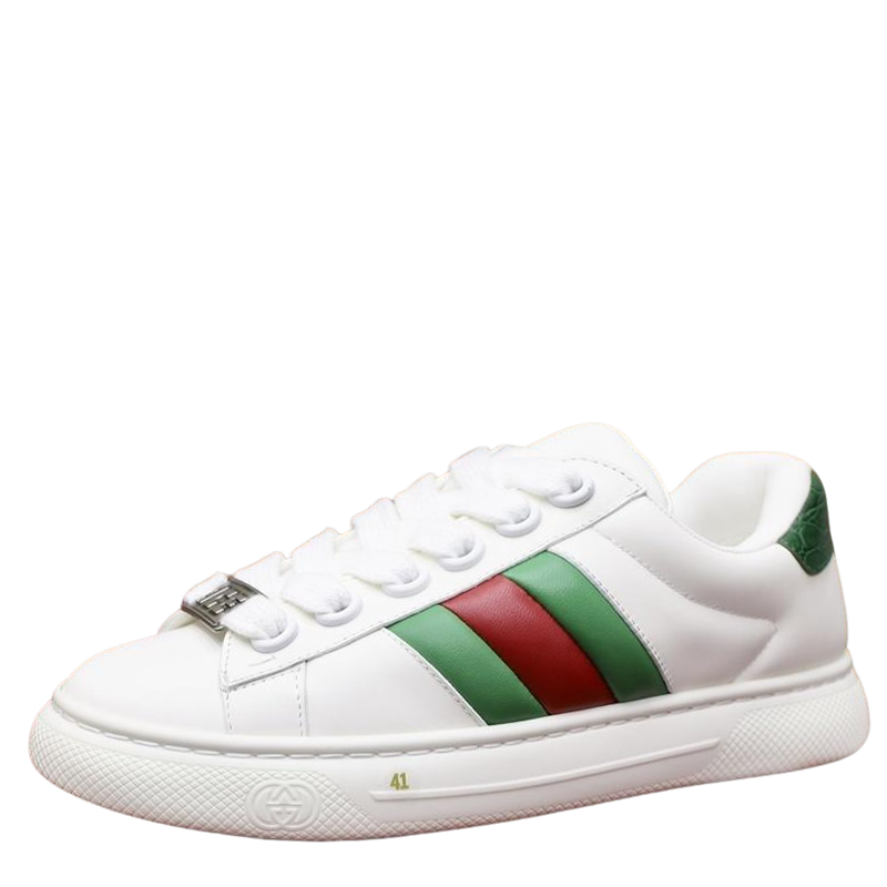 Gucci Unisex Sneakers With Iconic Green And Red Web Stripes